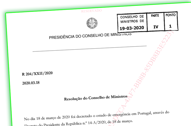 COVID-19 | Resolução do Conselho de Ministros