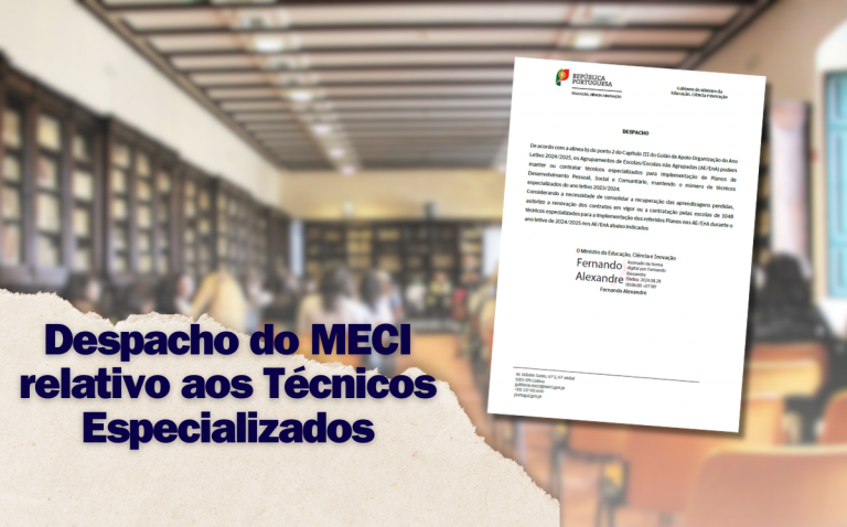 Despacho do MECI permite a renovação dos contratos em vigor ou a contratação pelas escolas de 1048 técnicos especializados