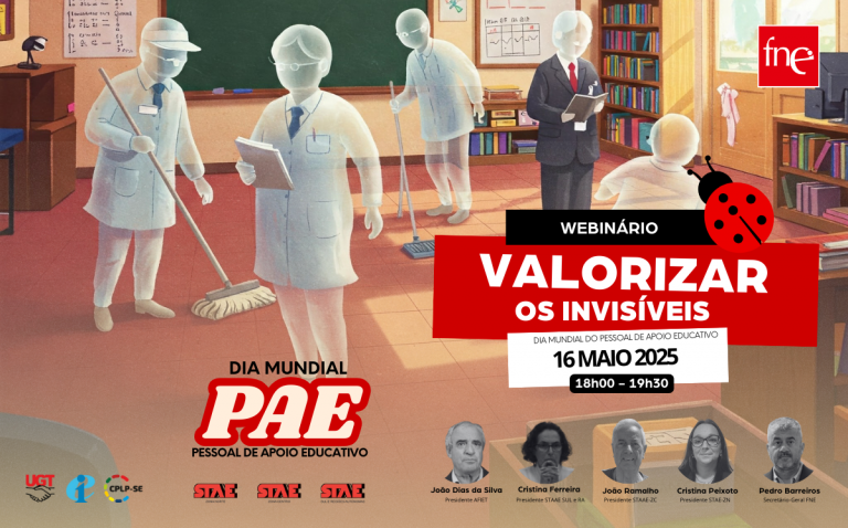 FNE celebra Dia Mundial do Pessoal de Apoio Educativo com webinário “Valorizar os invisíveis”