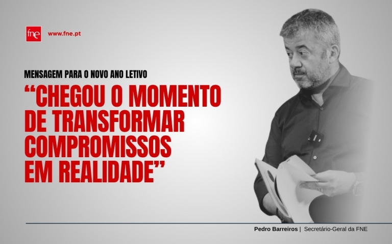 Pedro Barreiros, SG da FNE, na abertura do ano letivo 2025-2026: