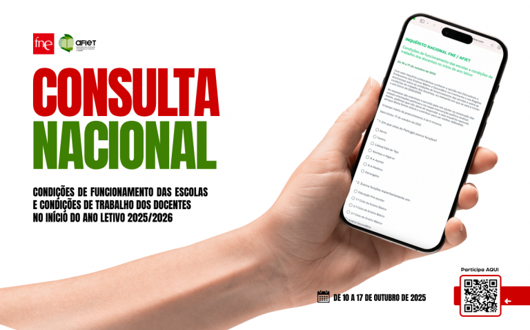 Responda aqui ao Inquérito FNE/AFIET a docentes sobre condições de abertura do ano letivo