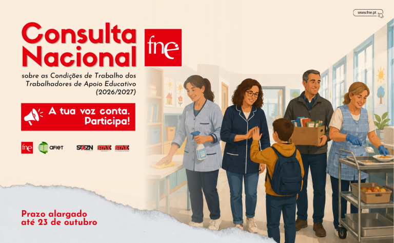 PRAZO ALARGADO para resposta da Consulta Nacional sobre as condições de trabalho dos Trabalhadores de Apoio Educativo